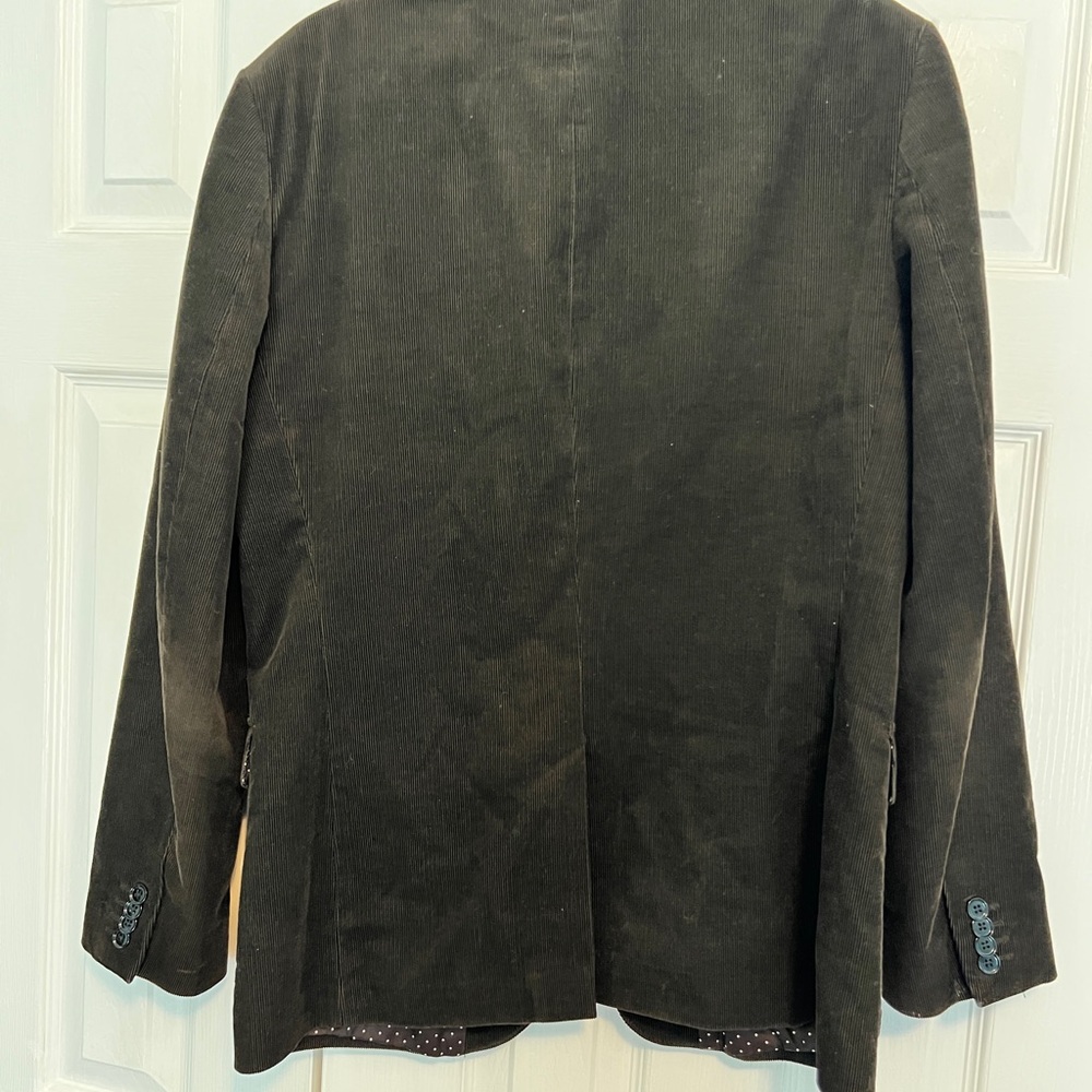 Express Men's Deep Brown Fitted Corduroy Blazer Jacket - Picture 6 of 10